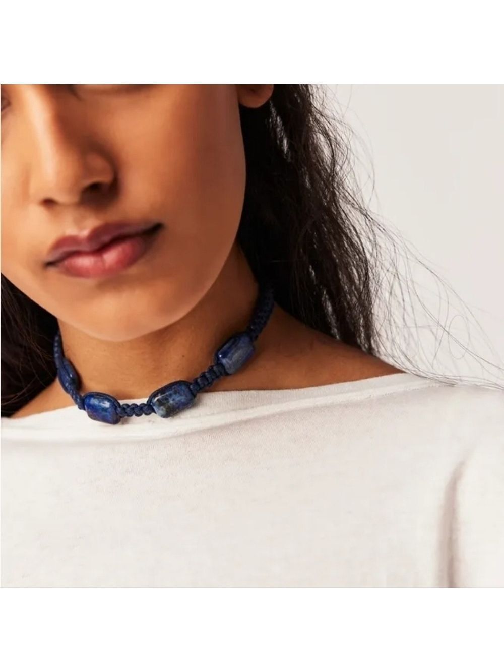 NWT Free People Sweet Carolina Choker Lapis Blue